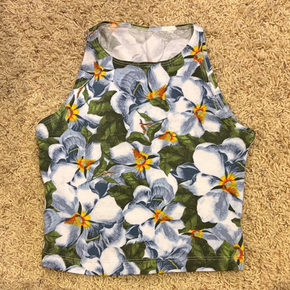 NWOT American Apparel Floral Crop Tank